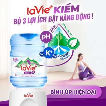 Nước Lavie+ Kiềm Bình Úp 19L - Nước khoáng thiên nhiên bổ sung kiềm