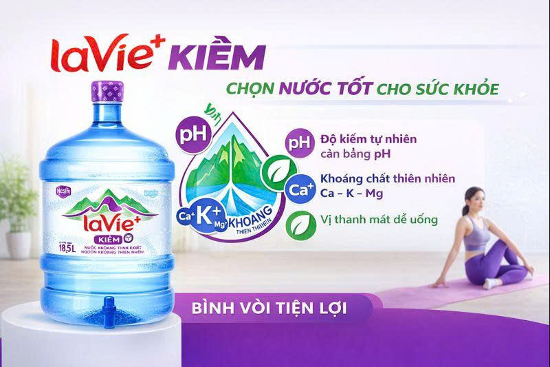 Nước Lavie+: Nước uống kiềm bổ sung khoáng thiên nhiên
